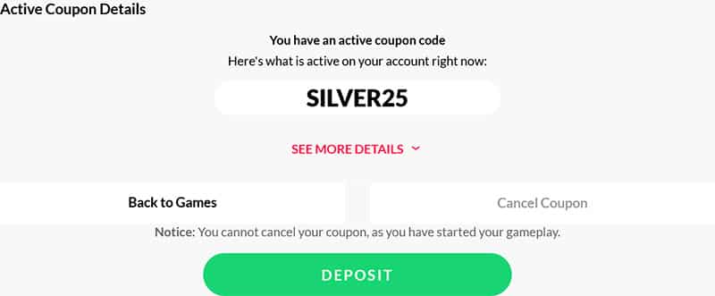 Silver Oak Casino Bonus Code