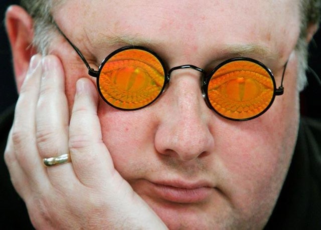 Fossilman and his scary-looking holographic glasses. How's this for a stare-down?