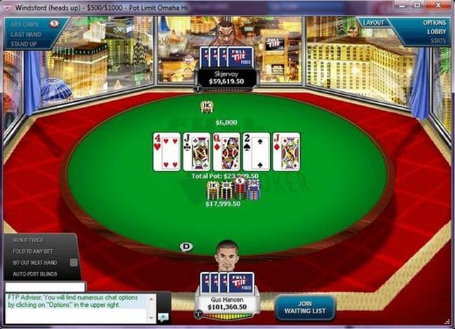 Gus Hansen's success in the live tournaments did not translate to his exploits on the virtual felt