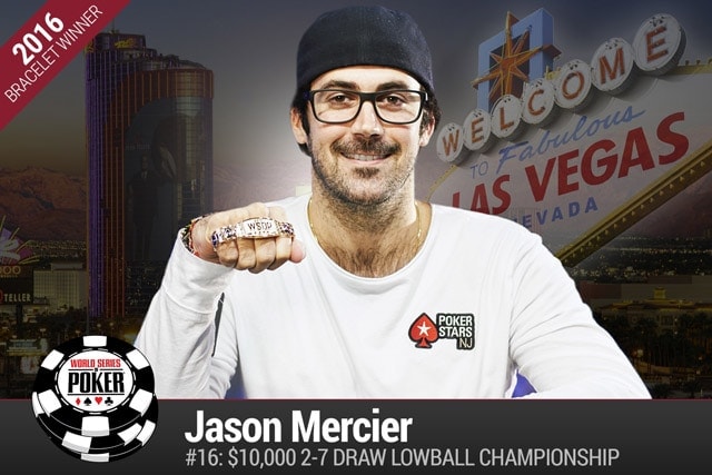 Jason Mercier wins his fourth WSOP bracelet in the R$10,000 Deuce to Seven Lowball Championship