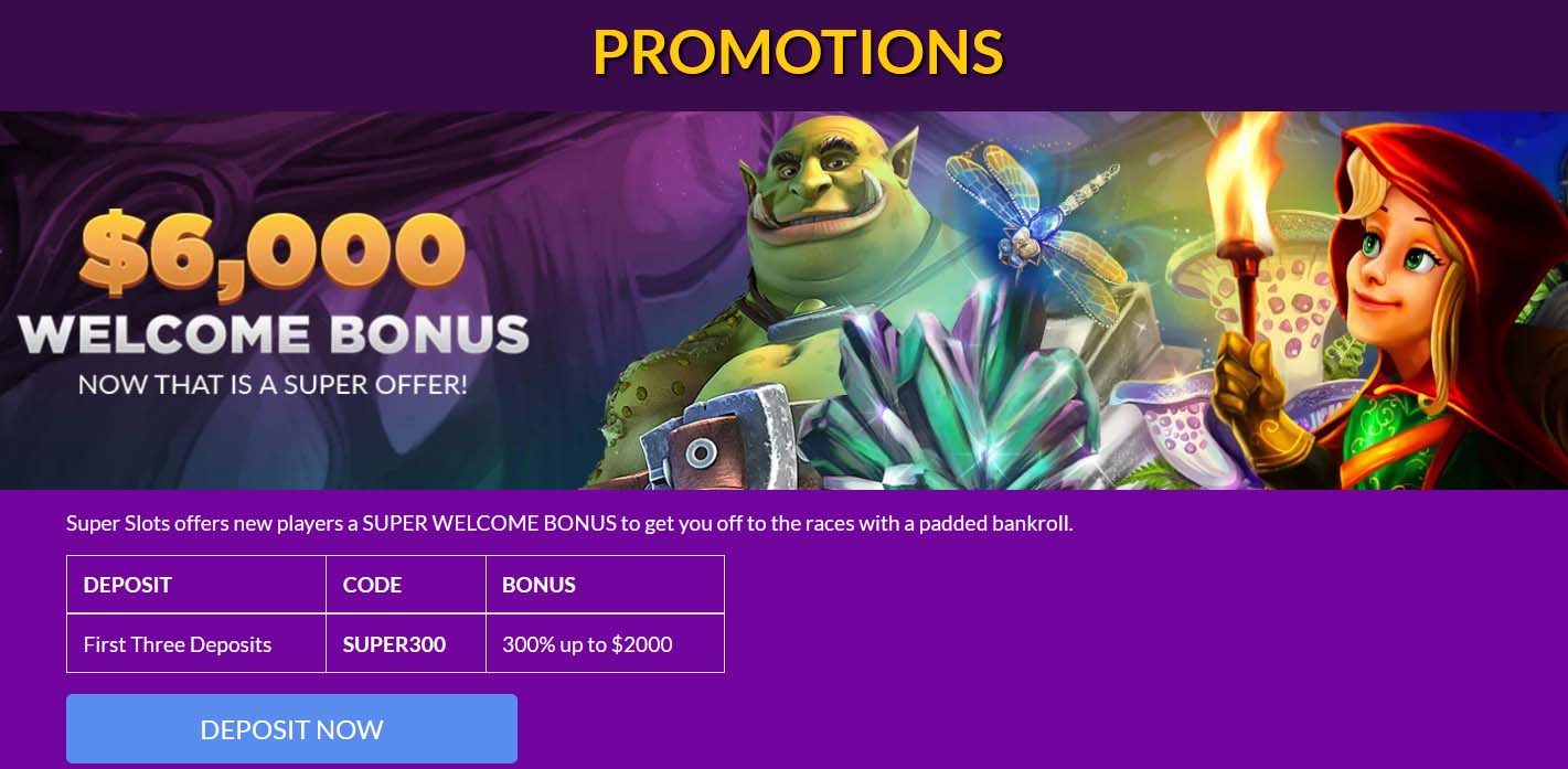 Deposit Bonus from Super Slots Casino