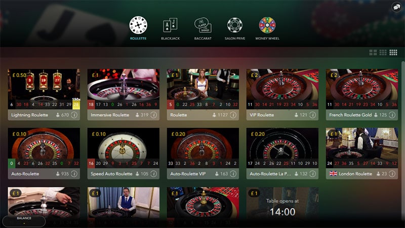 Live dealer roulette stakes