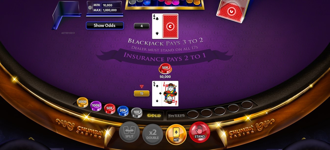 Chumba Casino Blackjack Gameplay