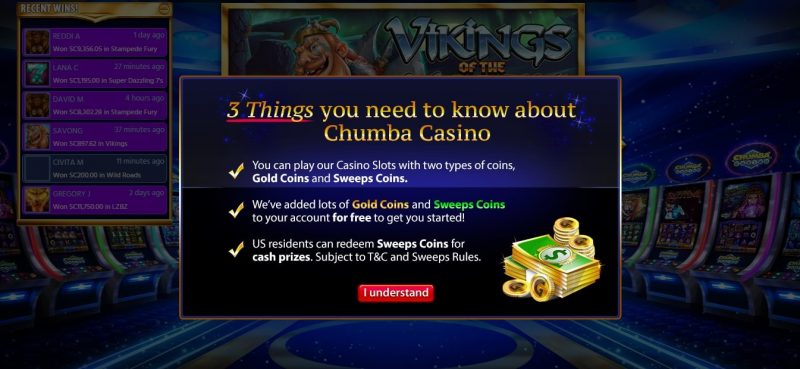 Chumba Casino Gold Coins and Sweeps
