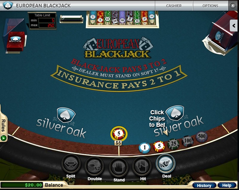 Blackjack Table at Silver Oak Casino
