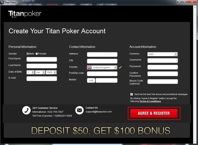 Titan Poker Registration