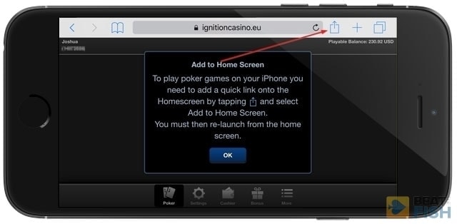 Ignition Poker on iPhone
