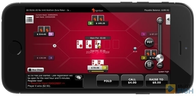 Cash Game on Ignition Poker Mobile