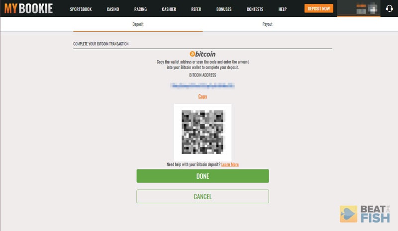 Bitcoin Deposit at MyBookie Sportsbook