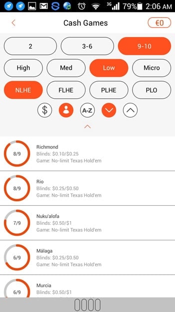 Cash Games in Partypoker App