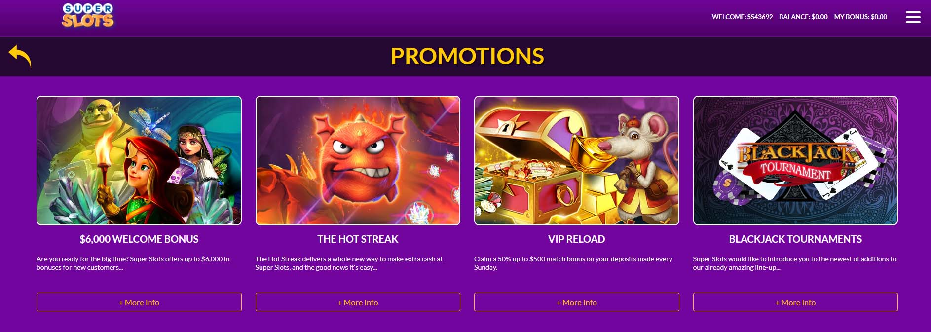 Super Slots Online Casino Promotions