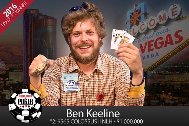 Ben Keeline, the WSOP 2016 Colossus winner, clawed his way back in the tournament from a single 500 chip